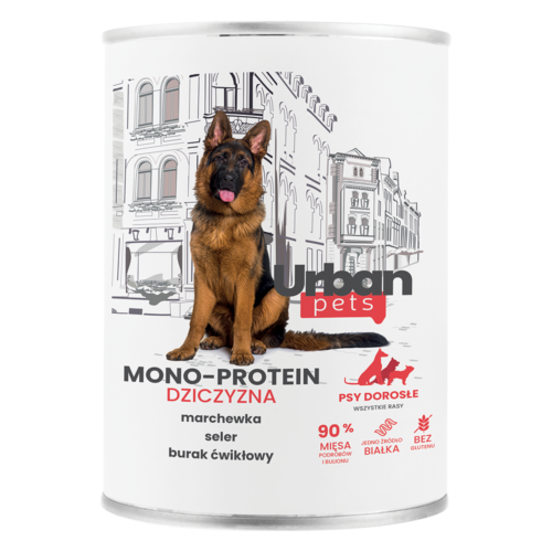 Karma mokra dla psów Urban Pets Mono Protein dziczyzna 800 g